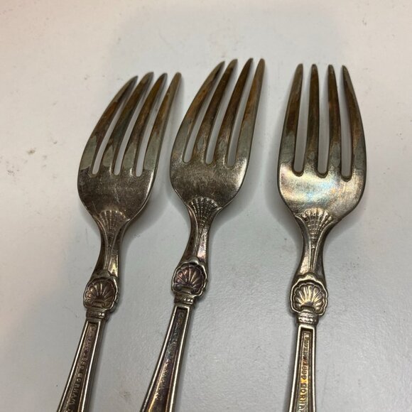 Set Of 3 Antique Gorham Silverplate Luncheon Forks, 1881 Princess Louise - Picture 6 of 9